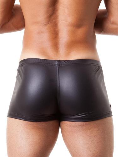 Men's Underwear Faux Leather Boxer Briefs Nightclub Underwear Cool German Sexy Patent Leather