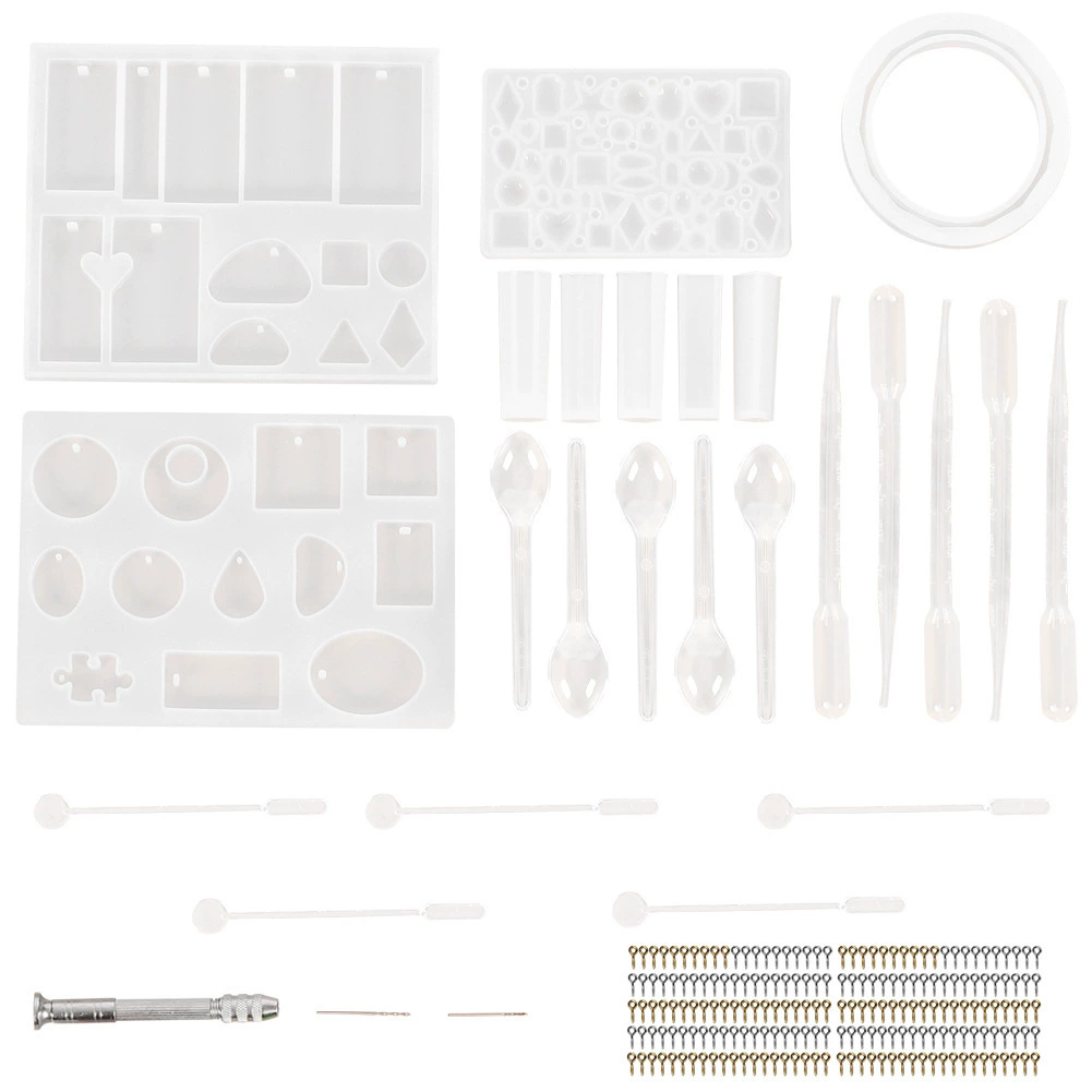 Set, epoxy resin, accessory with accessories with letters, silicone mold, DIY