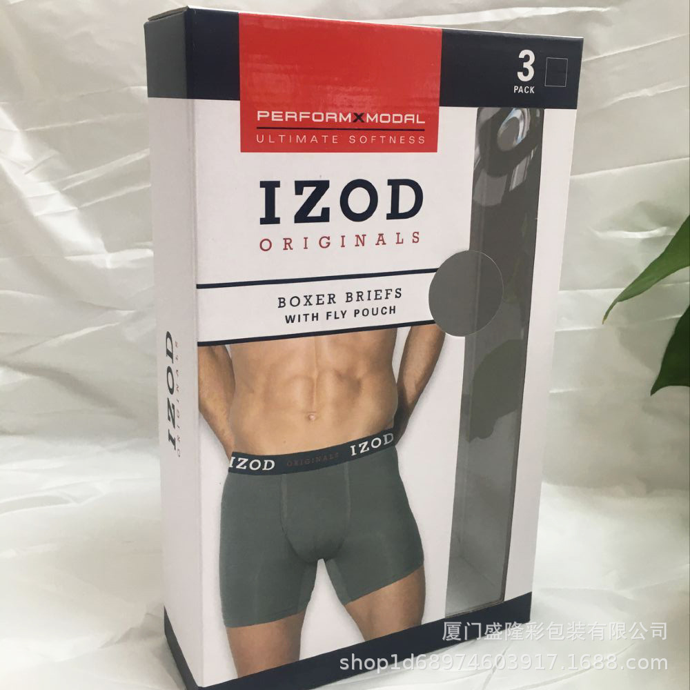 厂家定制透明PVC包装纸盒开窗硬盒纸盒高强度瓦楞彩盒内衣裤纸盒