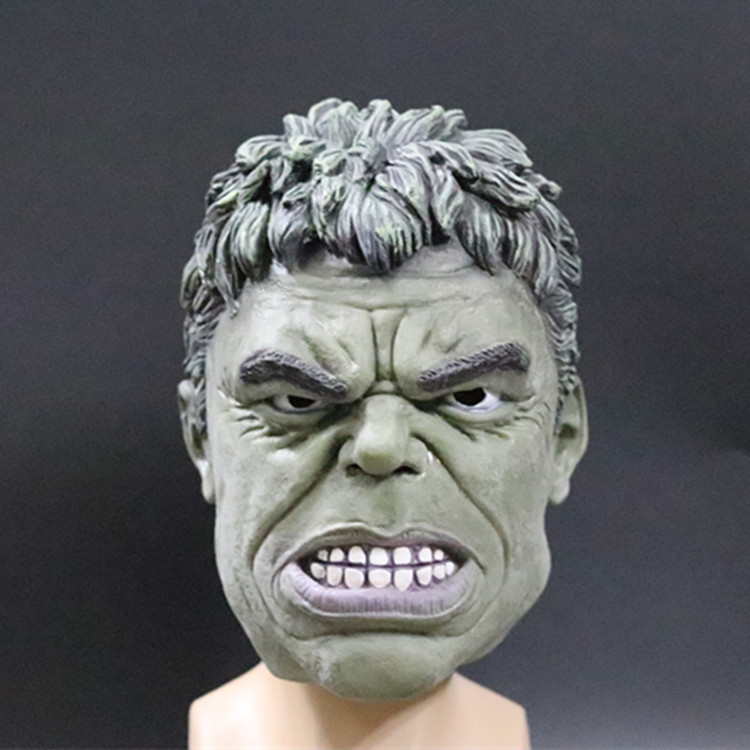 Green Giant Hulk Máscara de látex Vengadores Tocado de Extingba Capitán América Accesorios de actuación de fiesta