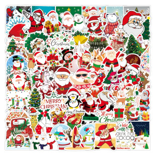 100 new Christmas holiday decoration Santa Claus graffiti luggage notebook waterproof stickers wholesale