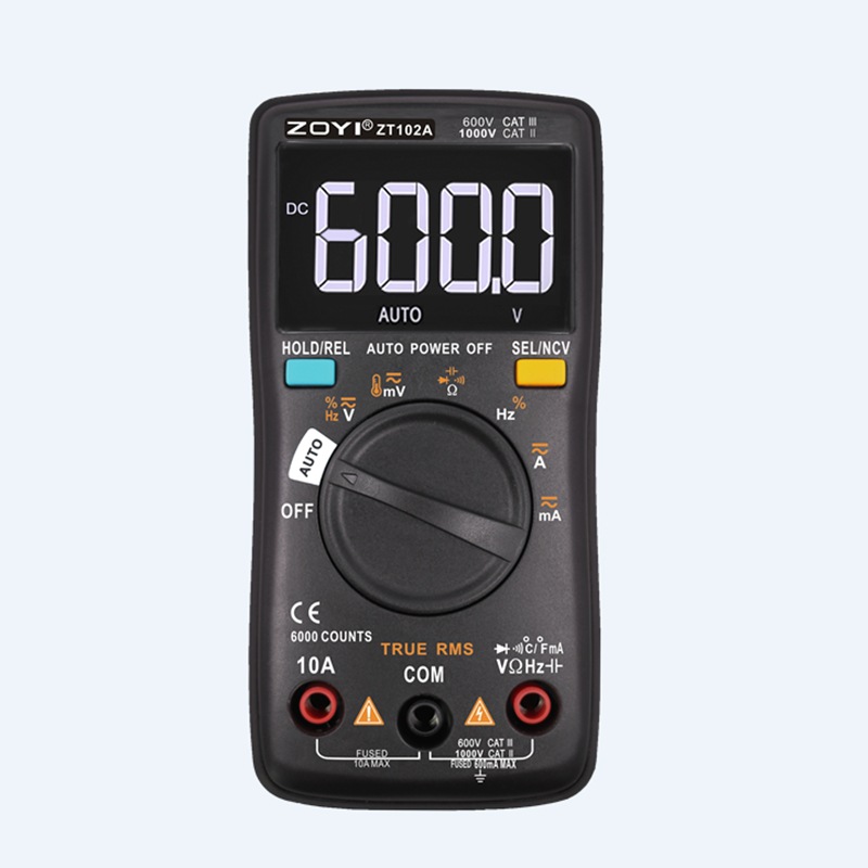外贸款ZT102A全自动万用表高精度电工维修智能防烧万用表批发代发