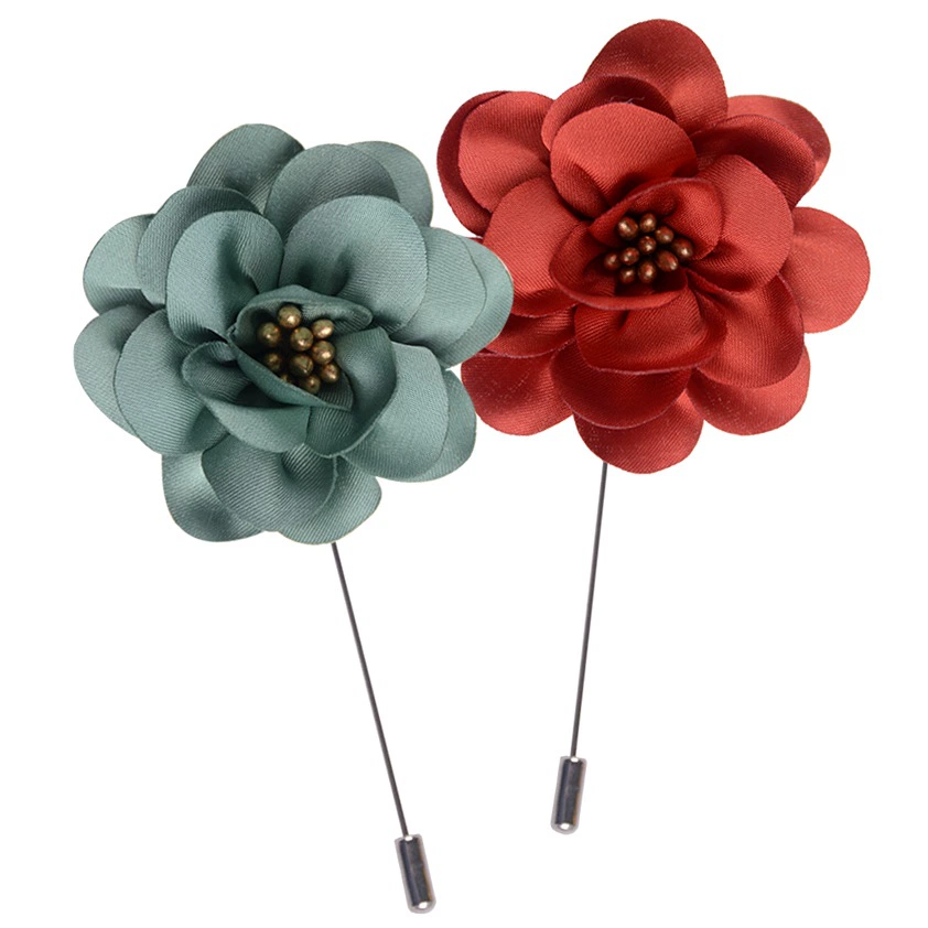Длинная брошь из цветочной ткани в Корейском стиле с одним словом, шифоновая тычинка ручной работы, цветочный корсаж унисекс, выставка