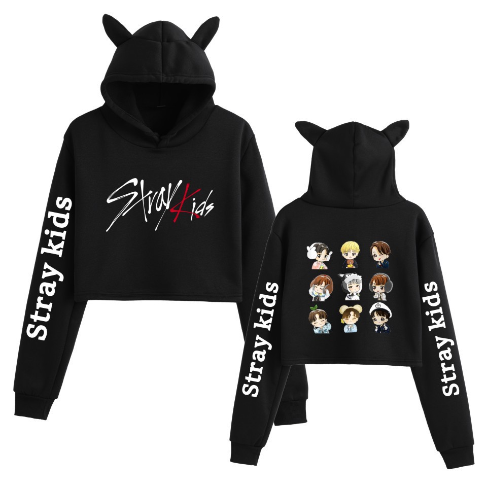 Cross-Border Supply Amazon New Trendy Stray Kid I Am You Female Cat Ear Hoodie Sweatshirt