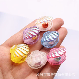 仿真闪粉半立体珍珠贝壳 diy手工饰品配件 奶油胶手机壳美容材料