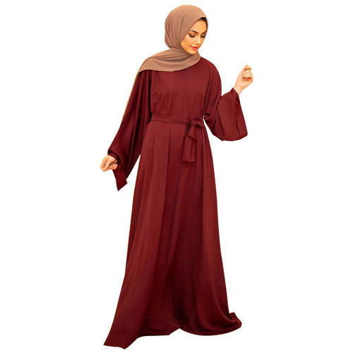 Direct Supply Edodo Middle Eastern Malaysian Style Long Robe Basic Solid Color Plus Size Dress 20363 Muslim
