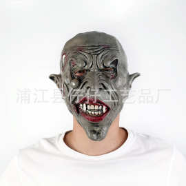 万圣节日恐怖整蛊舞会电影周边搞怪恶魔吊眼珠黑面具道具mask头套