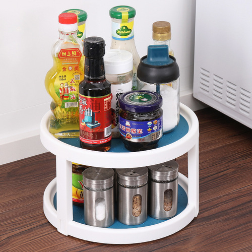 Creative rotatable condiment storage turntable round kitchen multi-functional rotating storage rack condiment rack storage box