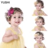 Children's elastic headband suitable for photo sessions, nylon hair accessory, flowered