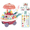 Children's realistic cartoon kitchenware, family toy for ice cream, cart, set, ice cream