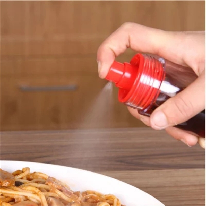 Aceite de olla spray hogar presionando botella de condimento portátil al aire libre de doble cabeza salsa de aceite de sésamo botella cuantitativa de aceite de barbacoa y vinagre