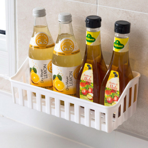 Traceless hole bathroom rack, nail-free toilet plastic wall-mounted rack, storage rack, wash rack, bathroom supplies