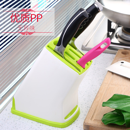 Household kitchen plastic knife holder multi-functional knife storage rack drain kitchen knife rack wholesale