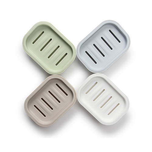 Japanese minimalist thick plastic soap dish with lid square double-layer hand soap dish soap tray