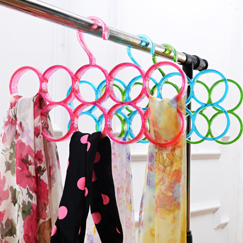 10 anillo bufanda rack cinturón de almacenamiento rack bufanda de seda corbata anillo multi-funcional cristal percha