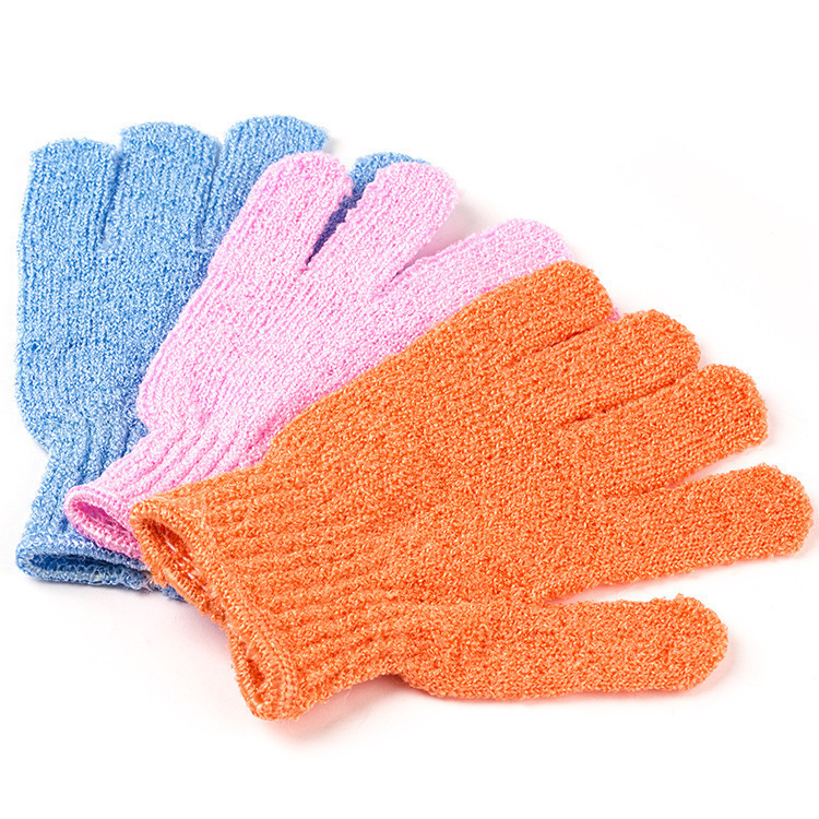 Guantes de baño de cinco dedos, guantes exfoliantes, toalla de baño de masaje de fibra creativa, precio unitario