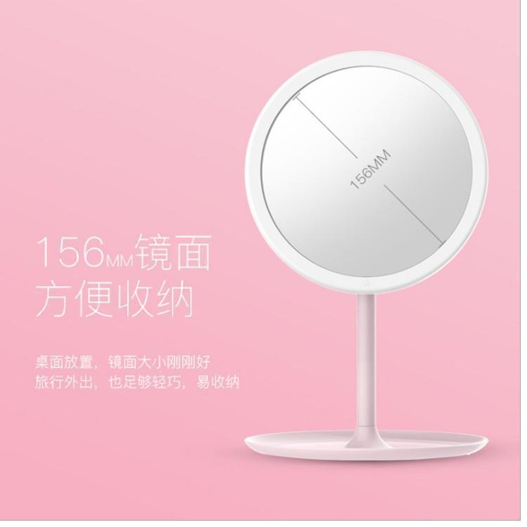 Espejo de maquillaje inteligente personalizado Espejo de vestir portátil Espejo de escritorio red Espejo de relleno de luz Estudiante almacenamiento LED con atenuación de luz