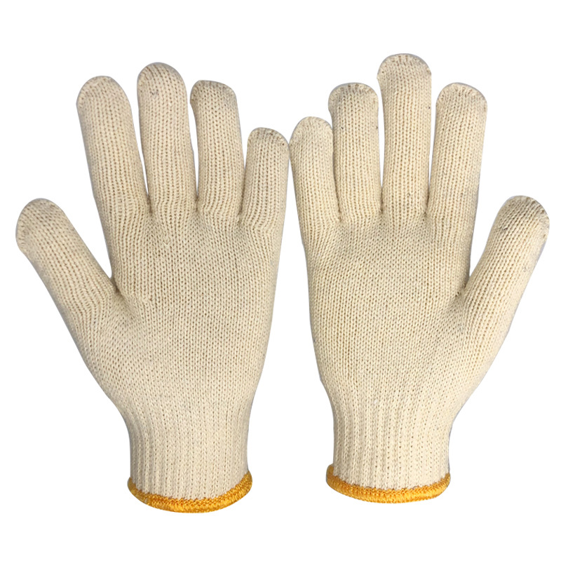 Hilo de algodón blanco Hilo fino laboral de alta calidad antideslizante resistente al desgaste sitio de construcción trabajo protección laboral protección de seguridad guantes de hardware al por mayor