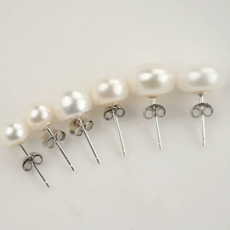 True S925 Tremella, Bowl Needle Silver Accessories Make Pearl Earrings DIY Tremella Tremella Jewelry accessories