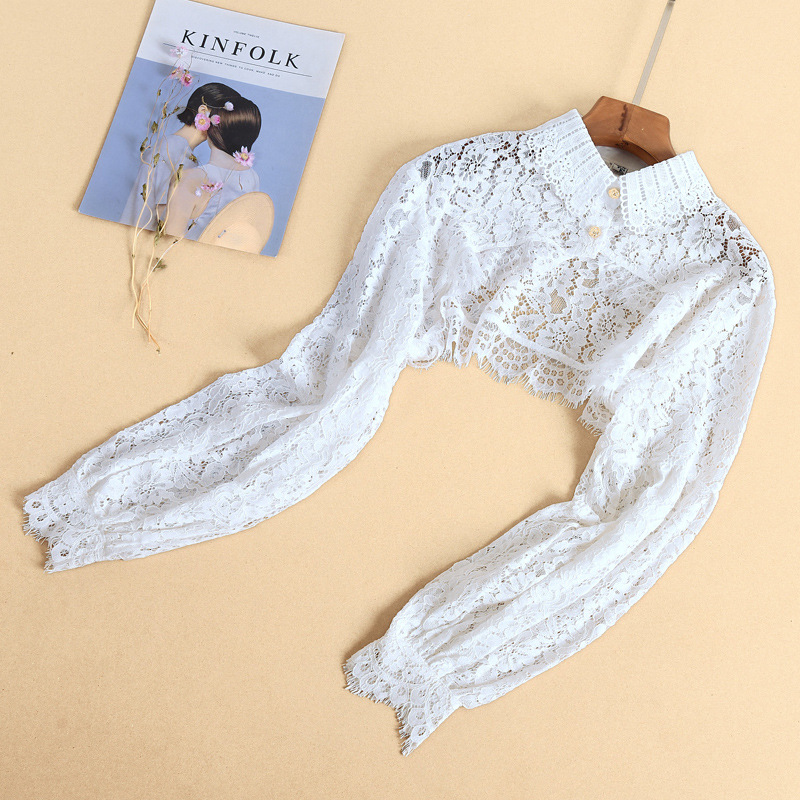 Nuevo encaje hueco-fuera falso collar de las mujeres de todo-Partido otoño e invierno a juego falso collar de la camisa