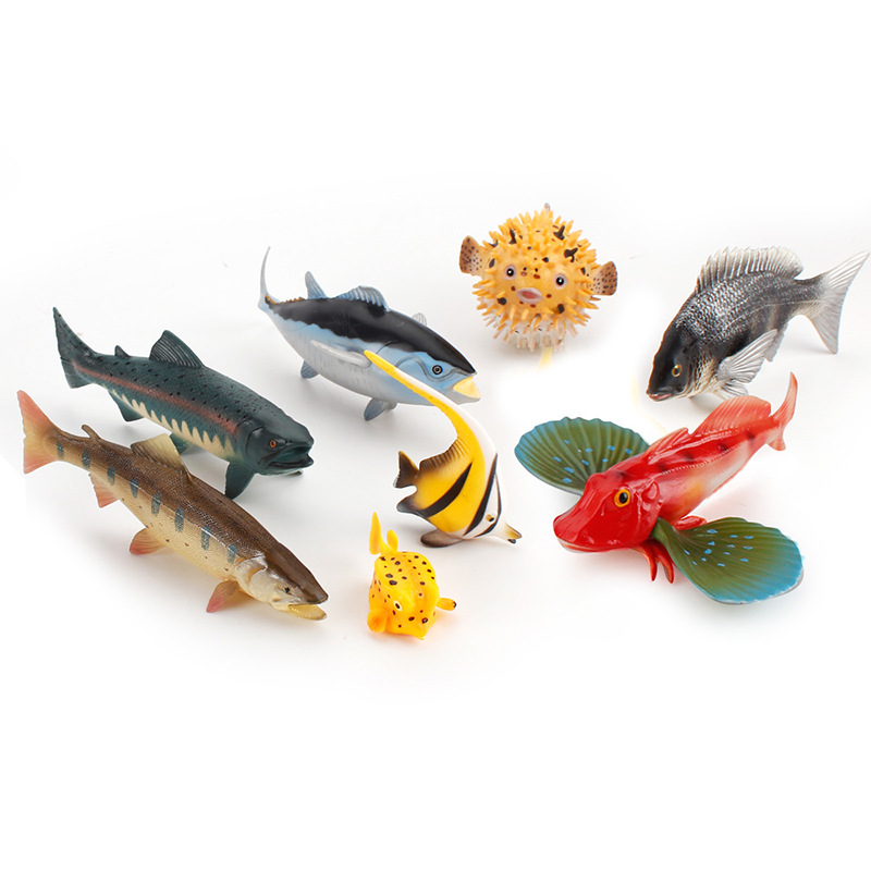 Realistic simulated freshwater fish model Tuna Salmon Koi Carps aquarium figure ornament toy