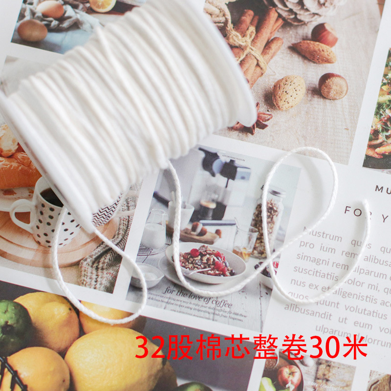 Bricolaje vela núcleo de cera de soja núcleo de la vela de aromaterapia de vidrio material casero flor importada Hilo de algodón sin humo mecha