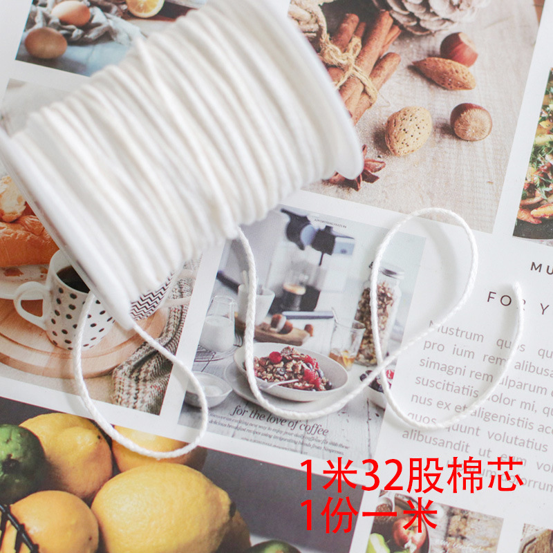 Bricolaje vela núcleo de cera de soja núcleo de la vela de aromaterapia de vidrio material casero flor importada Hilo de algodón sin humo mecha