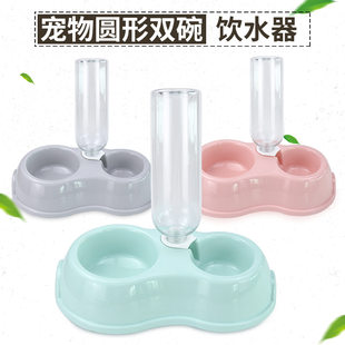 Factory spot new pet drink water feeder pet double bowl 500ml drink water heater cat bowl pet supplies