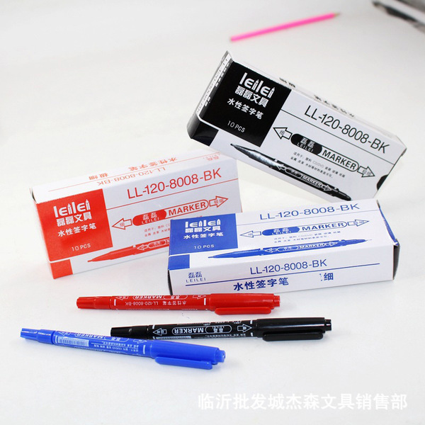 Small double number pen black