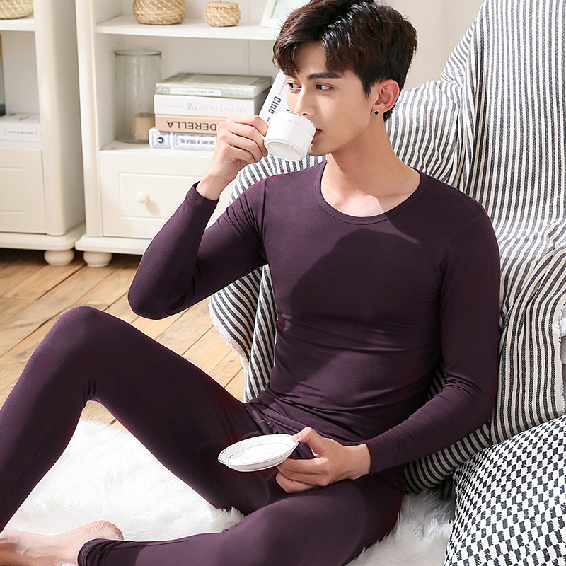 Autumn Clothes and Trousers Men's Pure Cotton Underwear Set Slim-Fit Basic Base Round Neck Cotton Sweater Thin Thermal Underwear Autumn Clothes and Trousers Men's Pure Cotton Underwear Set Slim-Fit Basic Base Round Neck Cotton Sweater Thin Thermal Underwear