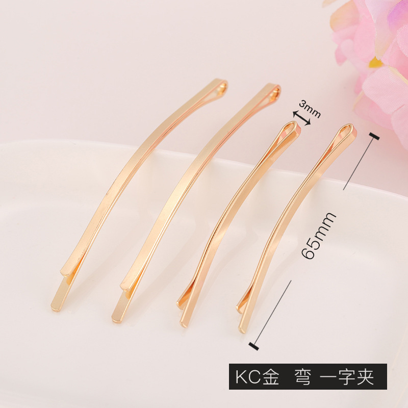 金色の波一字クリップ曲げアーチ一字クリップ5.5cm麻花ヘアクリップdiyアクセサリーヘアクリップ部品卸売り|undefined