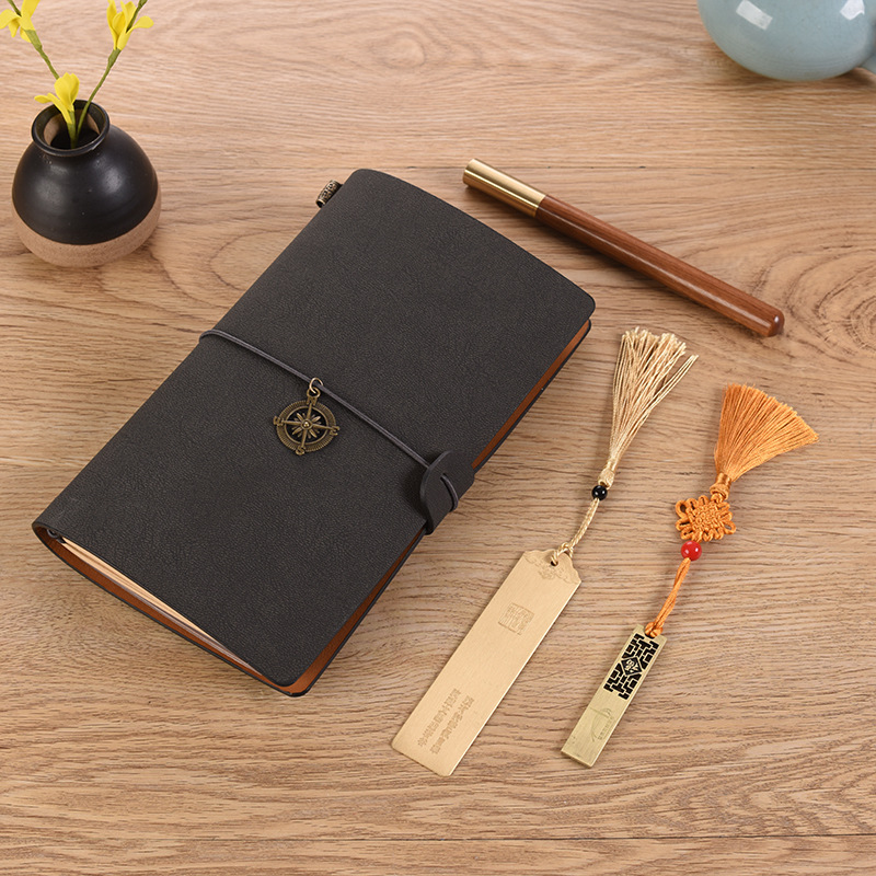 En stock A6 vintage correa de viaje TN libro de mano de negocios de hojas sueltas libro de diario naranja estudiante creativo