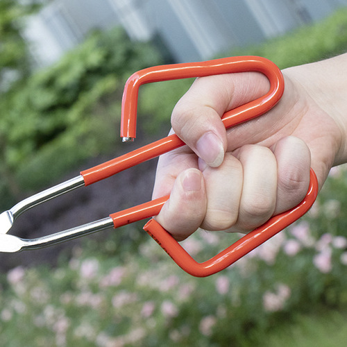 Sanitation garbage clip electroplated garbage pliers small carbon clip red handle pick-up clip sanitation garbage pick-up clip