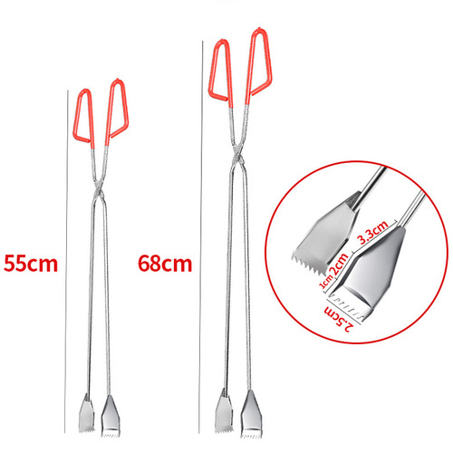 Sanitation garbage clip electroplated garbage pliers small carbon clip red handle pick-up clip sanitation garbage pick-up clip