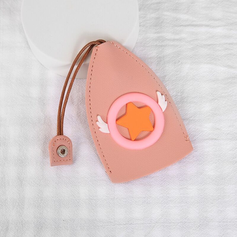 Estilo coreano ins chica corazón caricatura pull-out clave caso creativo PU cuero coche clave cubierta protectora universal