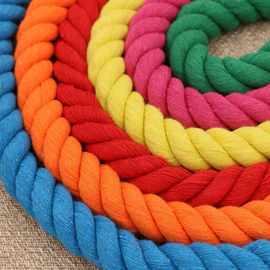 彩色3股棉绳麻花绳装饰设计灯饰捆绑粗绳辅料手工编织绳diy棉绳