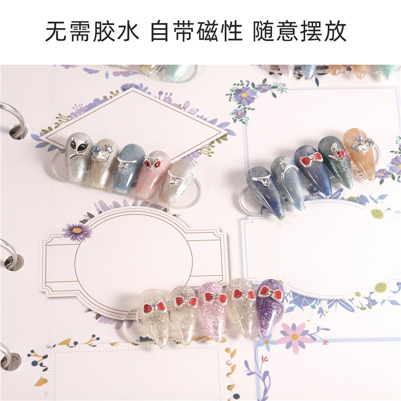 Nuevo arte de uñas magnético color tarjeta libro de alta gama Flip magnético esmalte de uñas pegamento Placa de color Placa de uñas arte color soporte de pantalla