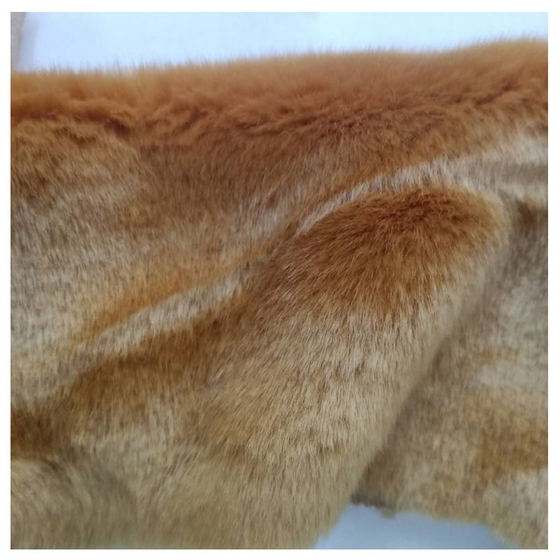 现货棕色长毛绒染色人造毛仿皮草时装玩具装饰布料