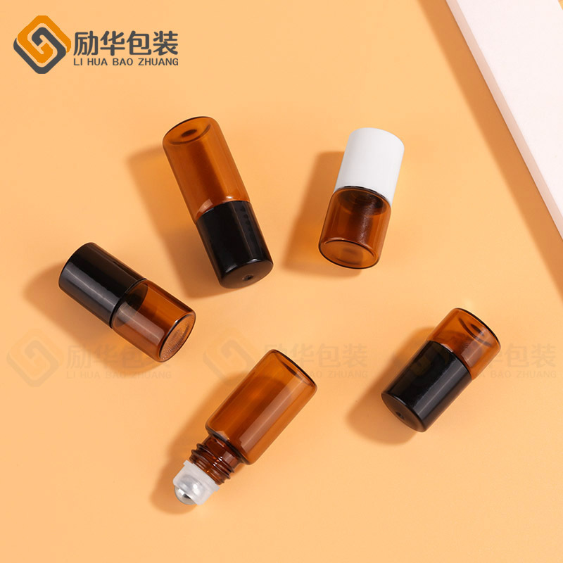 滚珠瓶1ml2ml3ml香水走珠瓶精油分装瓶玻璃香薰滚珠瓶茶色滚珠瓶