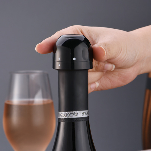 Creative silicone wine bottle stopper, red wine bottle stopper, leak-proof, press-down wine bottle stopper, stainless steel bottle opener, fresh stopper