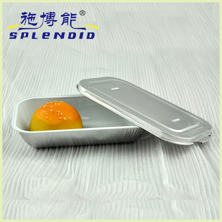 Factory direct supply disposable aluminum foil products aviation lunch box with lid lunch box lunch box baking tin foil wrinkle-free box