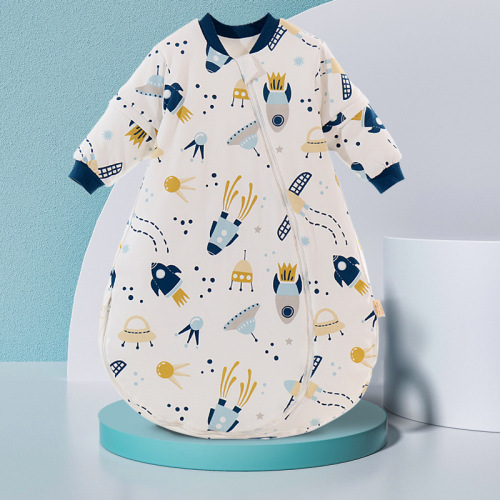 Aishimiao Antibacterial Baby Sleeping Bag Constant Temperature Pure Cotton Children's Sleeping Bag Spring, Autumn and Winter All-in-one Removable Sleeve Baby Anti-Kick Quilt