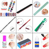 Multicoloured nail polish for manicure, tools set