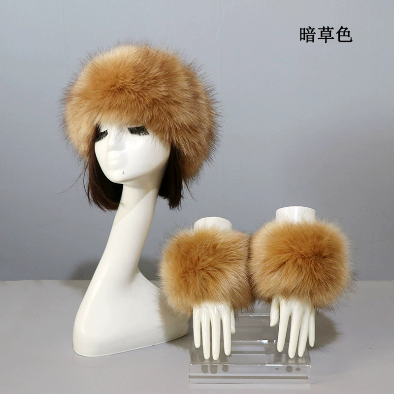 Шапка манжетный костюм, осень и зима, тёплая imitation fur иконка, лисий мех манжет рукав, иностранная торговля свободная клещ hat girl