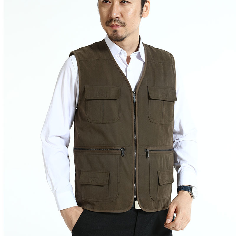 양가죽 조끼 중년 및 노인 모피 아래로 분리 가능한 안감 천 아빠 양복 조끼 양복 조끼