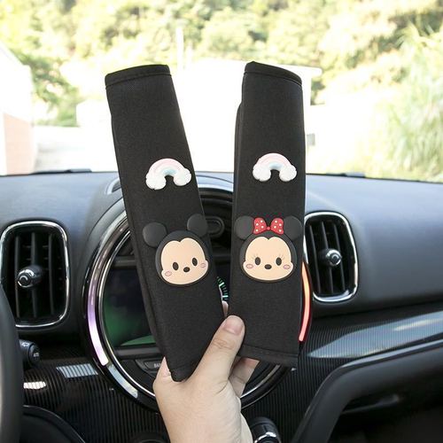 Cartoon Car Safety Belt Shoulder Covers Set Extended Four Seasons Cute Decorative Items Car Interior Decoration Women Breathable Model