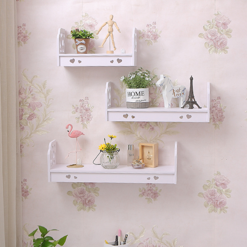 Estante de almacenamiento montado en la pared de la sala de estar pared de fondo de pared libre de perforación dormitorio comedor decorativo estante de flores