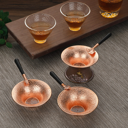 Tea Ceremony Copper Tea Strainer Set Copper Tea Filter Creative Handmade Tea Filter Kung Fu Tea Set Accessories Tea Strainer