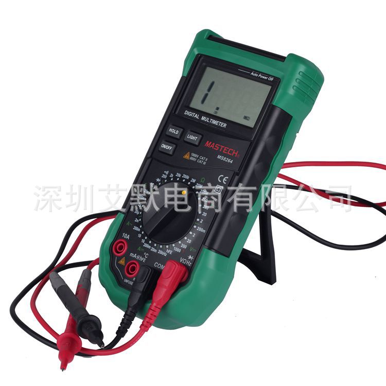 厂家直销MS8264 全保护电路数字万用表防误插温度电容