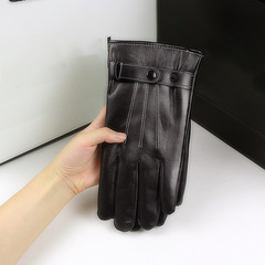 皮手套男士三道筋冬季韓版加絨加厚保暖防水騎行摩托車電動車觸屏